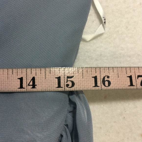 AW BRIDAL SZ 10 L light dusty blue halter keyhole wide leg jumpsuit NEW B152 - Picture 7 of 10